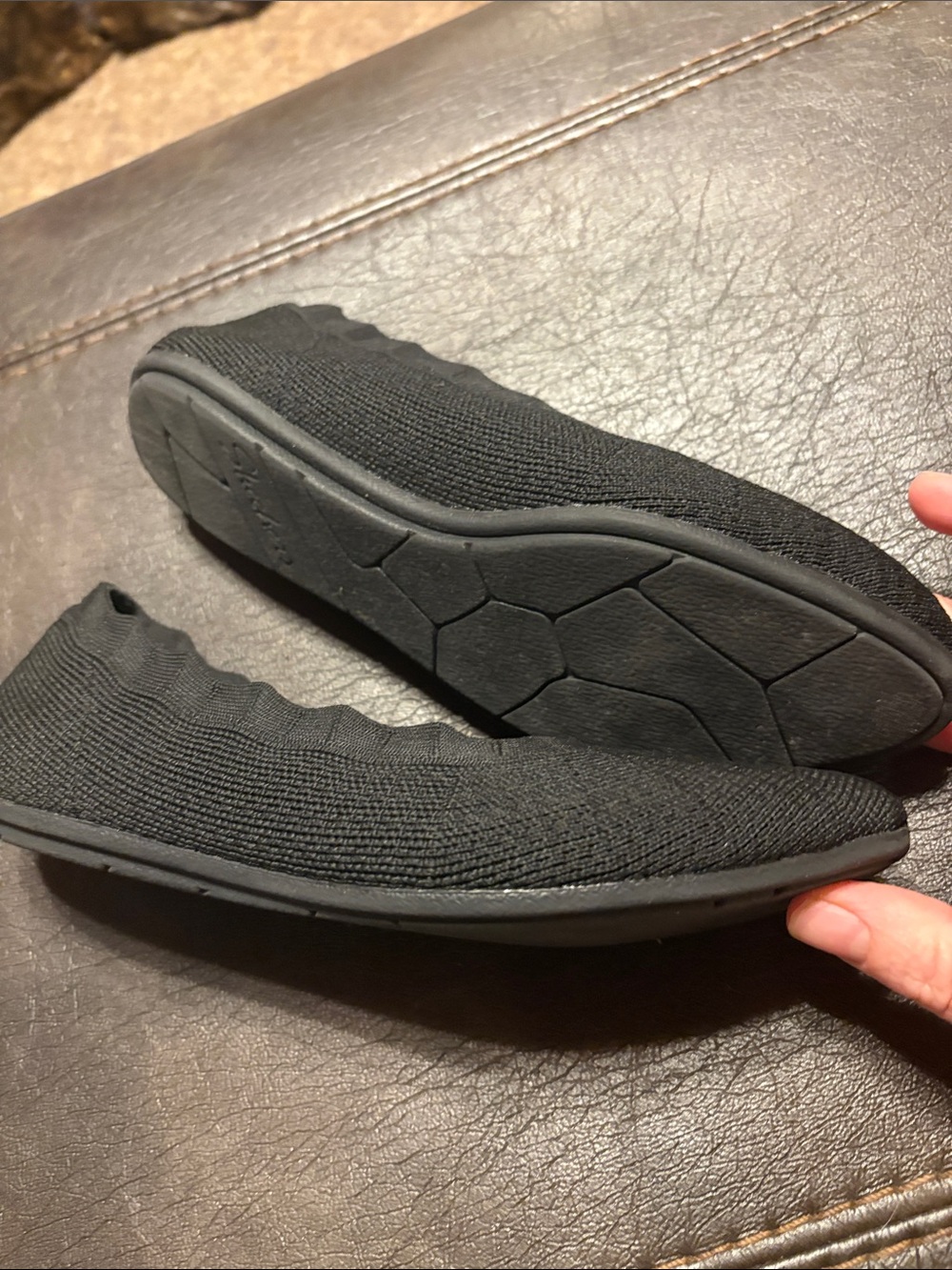Skechers Air-cooled memory foam stretch fit black flats size 7.5 - Picture 3 of 9